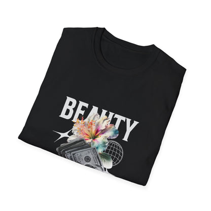 Floral Beauty & Money T-Shirt, Unisex Graphic Tee, Nature Inspired Shirt, Gift for Art Lovers, Casual Wear