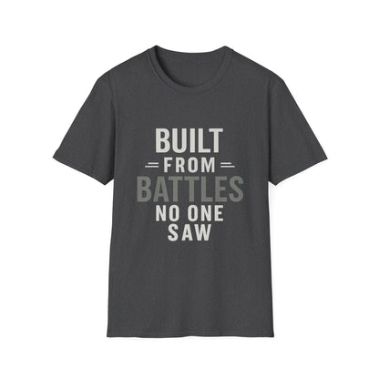 Resilient Spirit Unisex T-Shirt - Built from Battles Inspiration, Motivational Tee, Gift for Strength, Everyday Wear, Inspirational Apparel