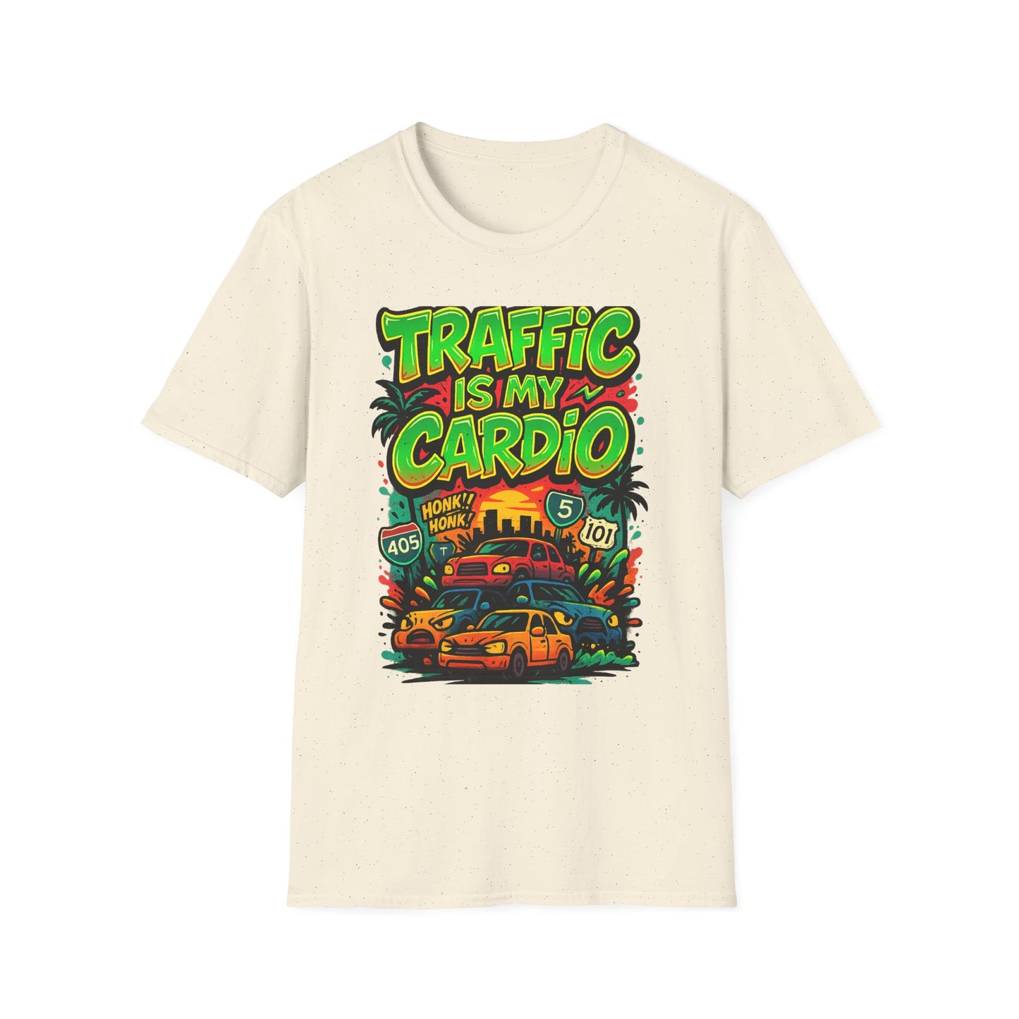 Traffic Is My Cardio T-Shirt, Fun Graphic Tee, Unisex Humor Shirt, Casual Wear, Gift for Drivers, Car Enthusiast Apparel