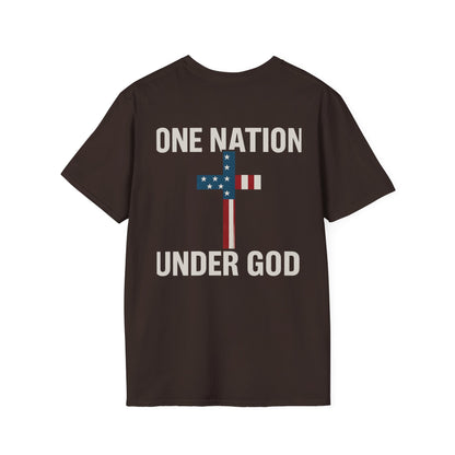 Patriotic Christian T-Shirt, One Nation Under God Tee, Unisex Graphic Top, Faith-Based Apparel, Independence Day Gift, Casual Wear