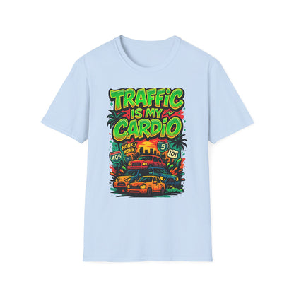 Traffic Is My Cardio T-Shirt, Fun Graphic Tee, Unisex Humor Shirt, Casual Wear, Gift for Drivers, Car Enthusiast Apparel