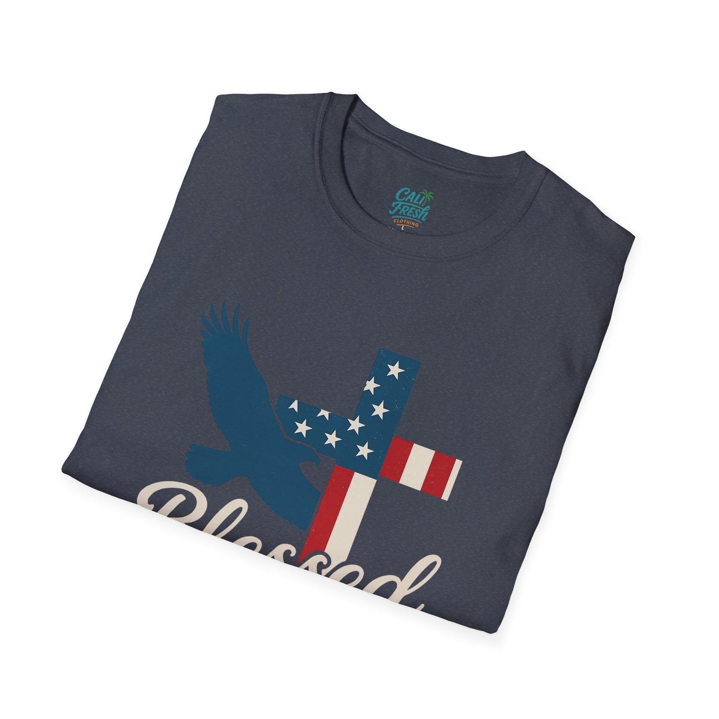 Blessed & Free Unisex T-Shirt | Inspirational American Flag Tee, Faith-Based Gift, Patriotic Apparel, Comfort Fit, Everyday Wear
