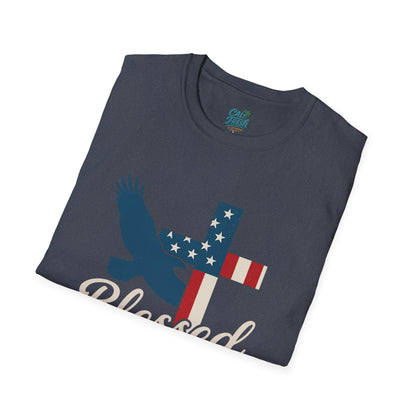 Blessed & Free Unisex T-Shirt | Inspirational American Flag Tee, Faith-Based Gift, Patriotic Apparel, Comfort Fit, Everyday Wear