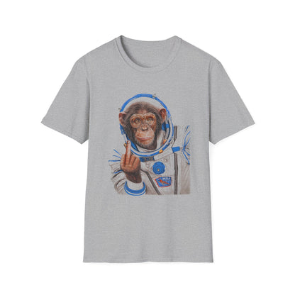 Funny Monkey Softstyle T-Shirt - Middle Finger Simian Humor