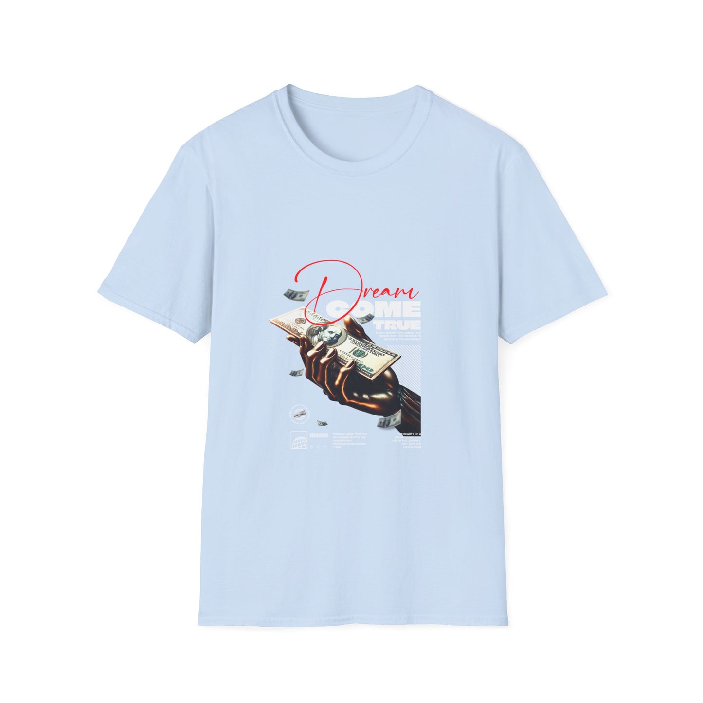Dreams Come True Graphic Tee, Unisex Softstyle T-Shirt, Graphic T-Shirt, Casual Wear, Gifts for Dreamers, Inspirational Apparel