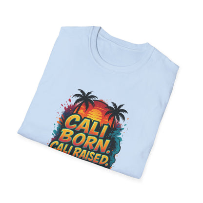 Cali Born Unisex Softstyle T-Shirt, California Pride Tee, Beach Vibes Shirt, Summer Casual Wear, Gift for Travel Lovers