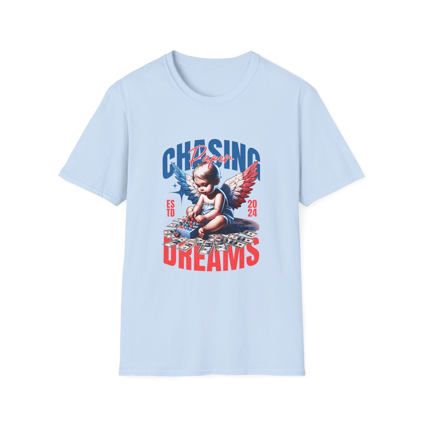 Chasing Dreams Unisex Softstyle T-Shirt, Motivational Tee, Gift for Dreamers, Casual Wear, Inspirational Apparel, Creative Spirit