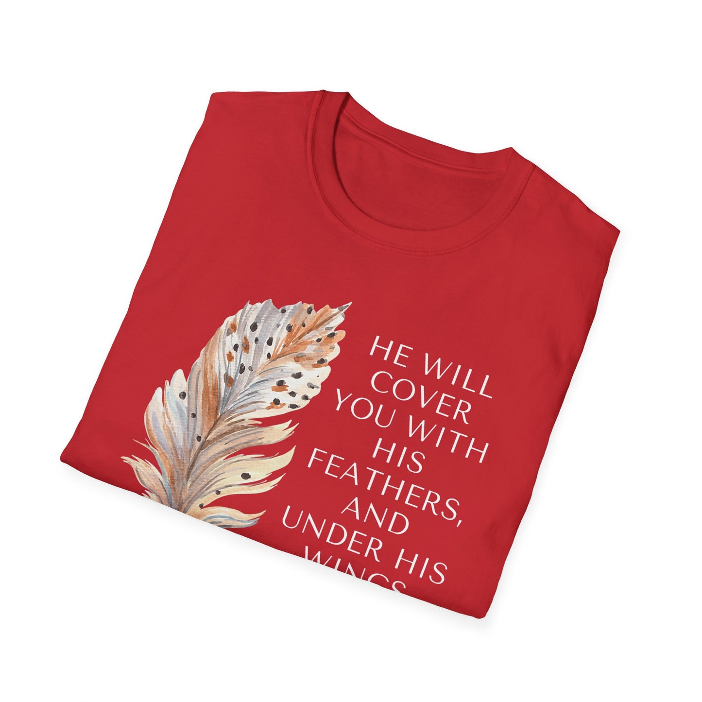 Faith-Inspired Unisex Softstyle T-Shirt – Psalm 91:4