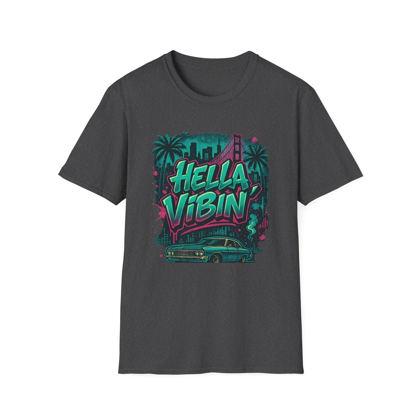Hella Vibin' Unisex Softstyle T-Shirt, Summer Vibes, Festival Wear, Gift for Friends, Casual Lifestyle, Retro Design