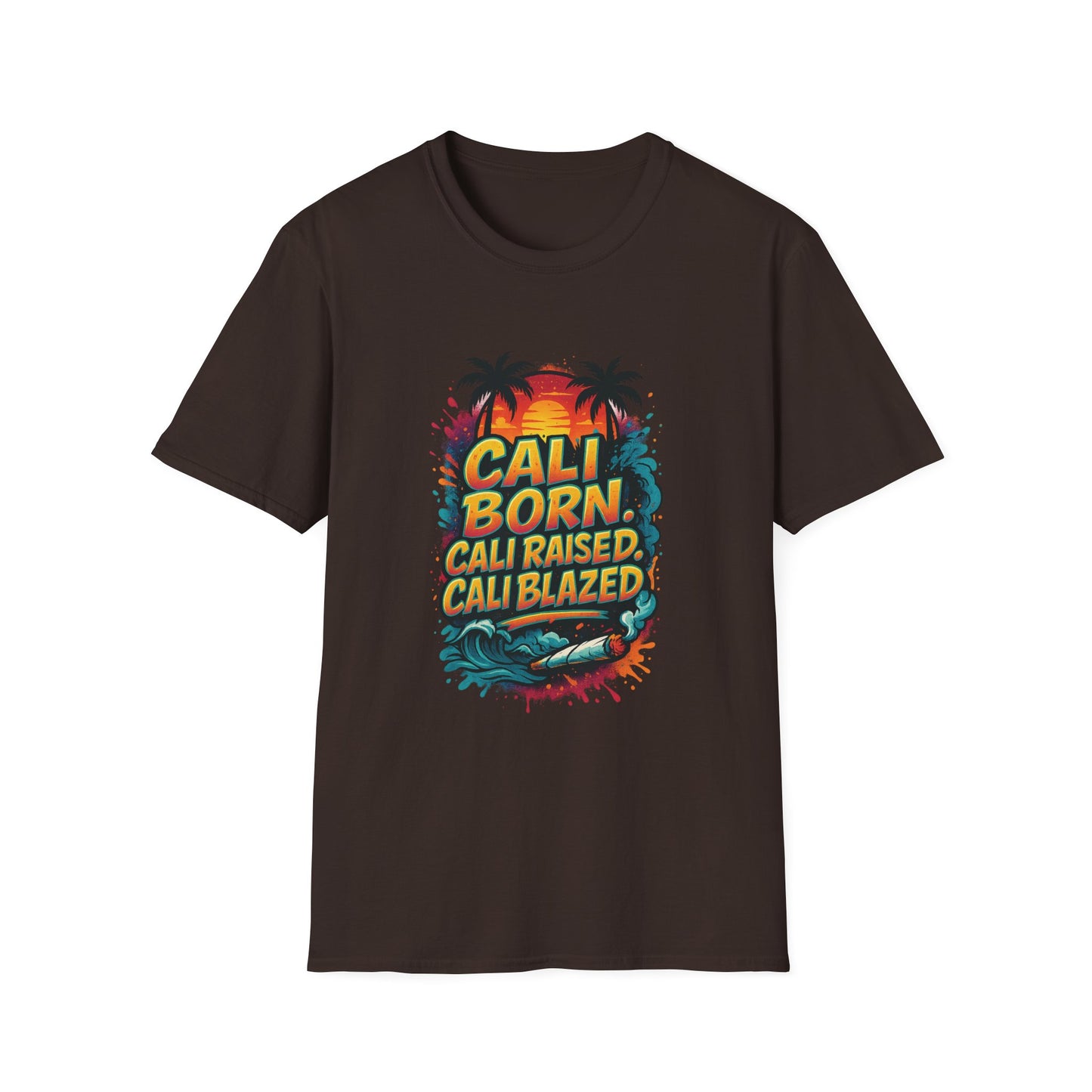 Cali Born Unisex Softstyle T-Shirt, California Pride Tee, Beach Vibes Shirt, Summer Casual Wear, Gift for Travel Lovers