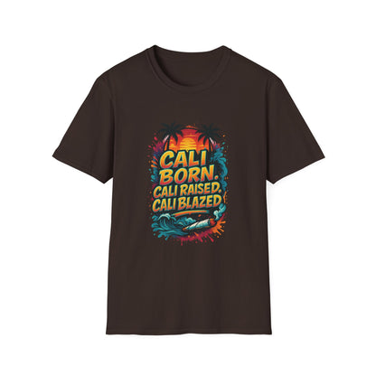 Cali Born Unisex Softstyle T-Shirt, California Pride Tee, Beach Vibes Shirt, Summer Casual Wear, Gift for Travel Lovers