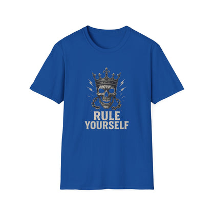 Skull Crown Unisex T-Shirt, Rule Yourself Apparel, Edgy Graphic Tee, Streetwear, Self-Empowerment Gift