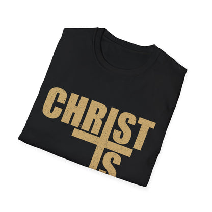 Christ is King Unisex Softstyle T-Shirt, Faith-Based Apparel, Religious Gift, Christian Tee, Versatile Casual Wear, Perfect for Holidays