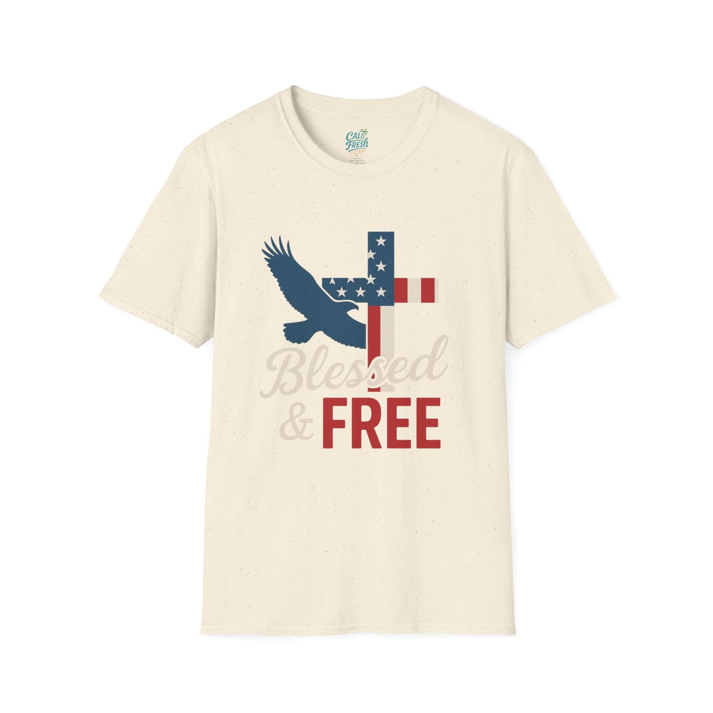 Blessed & Free Unisex T-Shirt | Inspirational American Flag Tee, Faith-Based Gift, Patriotic Apparel, Comfort Fit, Everyday Wear