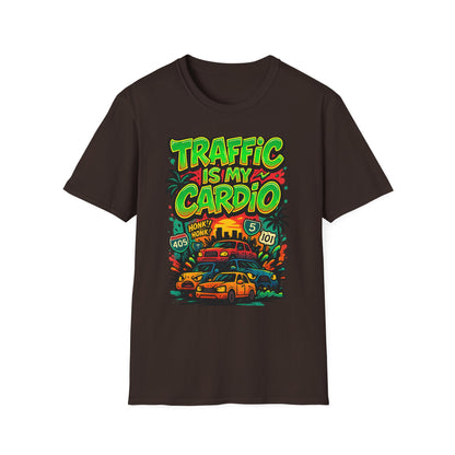 Traffic Is My Cardio T-Shirt, Fun Graphic Tee, Unisex Humor Shirt, Casual Wear, Gift for Drivers, Car Enthusiast Apparel