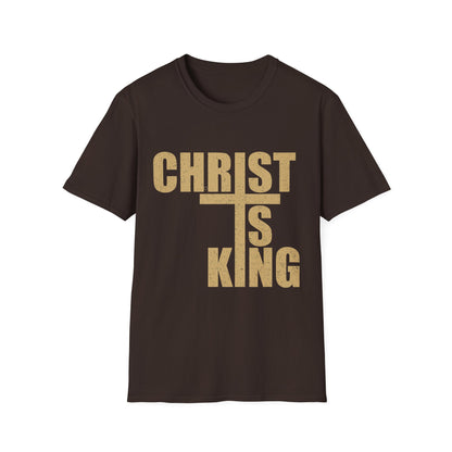 Christ is King Unisex Softstyle T-Shirt, Faith-Based Apparel, Religious Gift, Christian Tee, Versatile Casual Wear, Perfect for Holidays