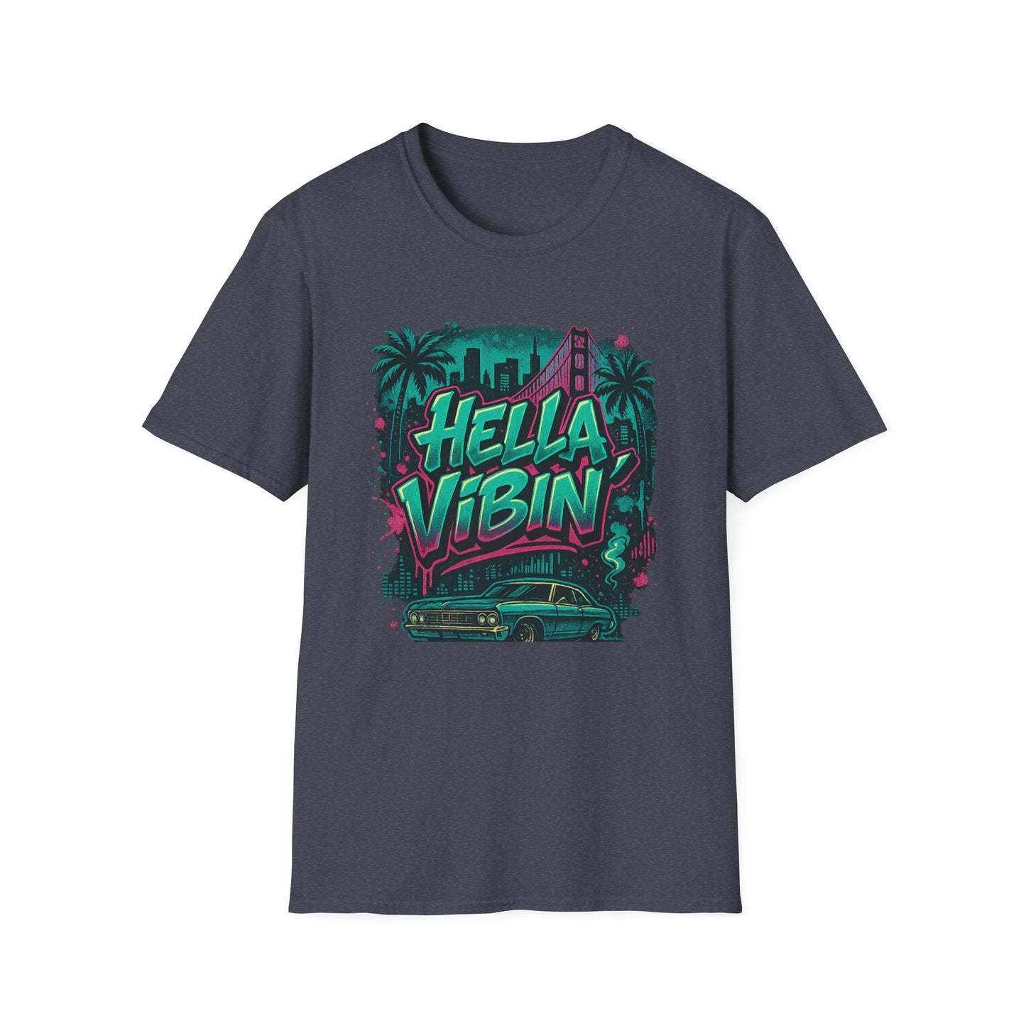 Hella Vibin' Unisex Softstyle T-Shirt, Summer Vibes, Festival Wear, Gift for Friends, Casual Lifestyle, Retro Design
