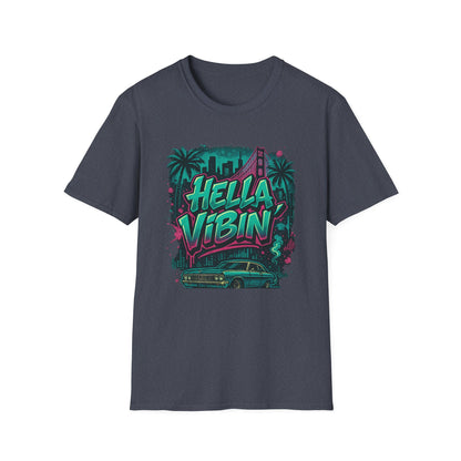 Hella Vibin' Unisex Softstyle T-Shirt, Summer Vibes, Festival Wear, Gift for Friends, Casual Lifestyle, Retro Design