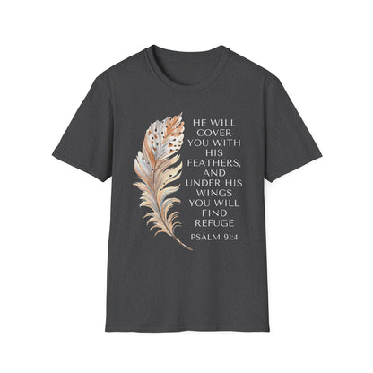 Faith-Inspired Unisex Softstyle T-Shirt – Psalm 91:4