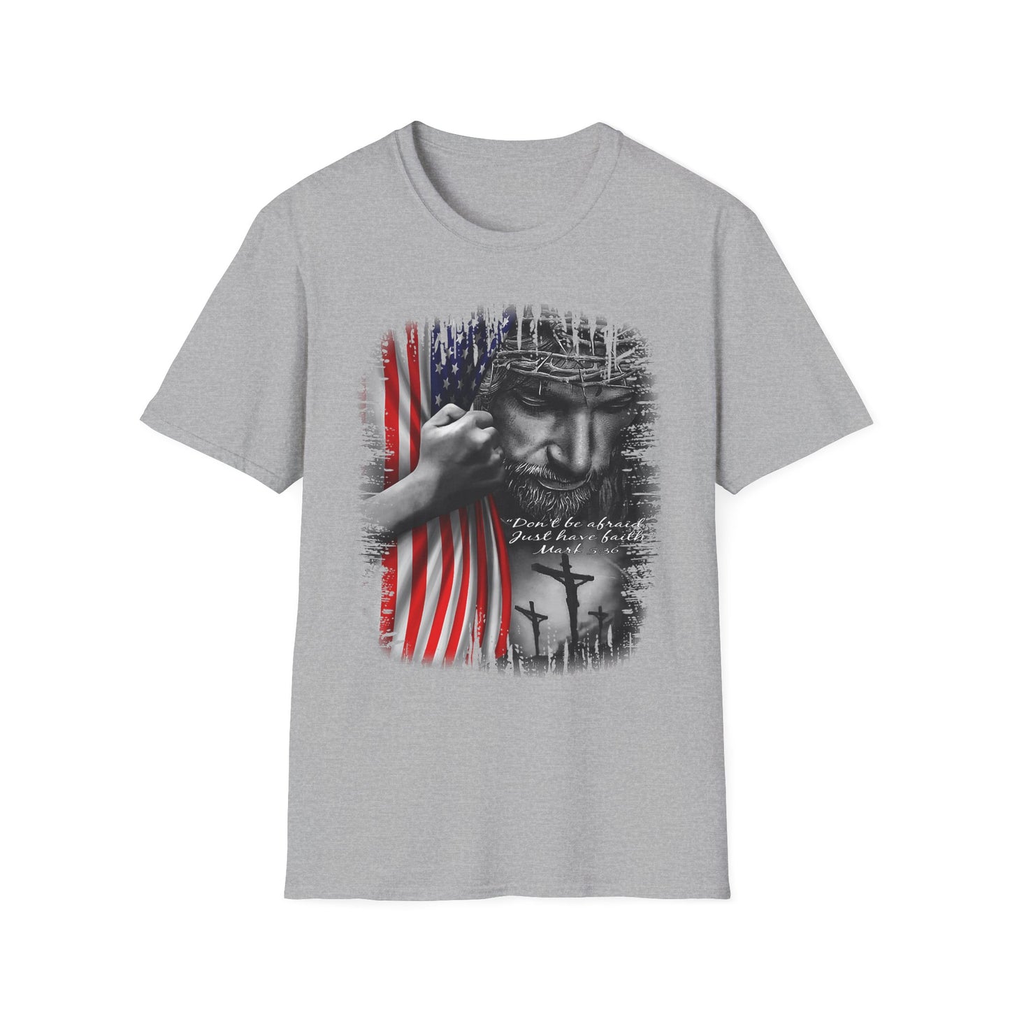 Patriotic Graphic T-Shirt - Unisex Softstyle Tee, Faith-Inspired Apparel, 4th of July, Memorial Day, Inspirational Gift