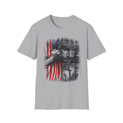 Patriotic Graphic T-Shirt - Unisex Softstyle Tee, Faith-Inspired Apparel, 4th of July, Memorial Day, Inspirational Gift