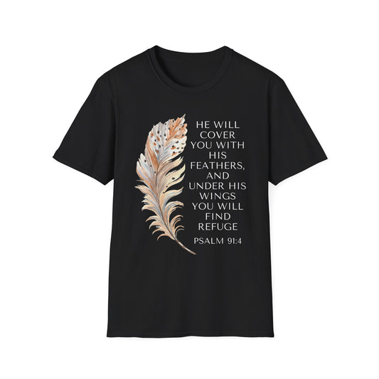 Faith-Inspired Unisex Softstyle T-Shirt – Psalm 91:4