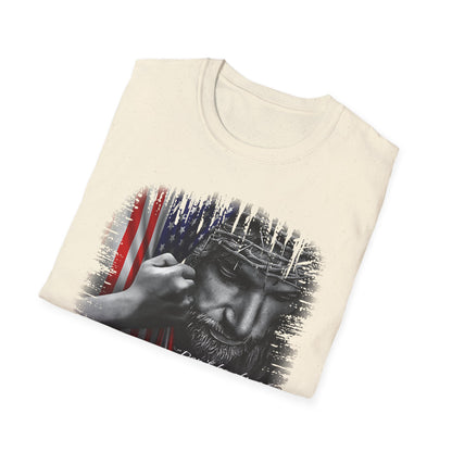 Patriotic Graphic T-Shirt - Unisex Softstyle Tee, Faith-Inspired Apparel, 4th of July, Memorial Day, Inspirational Gift