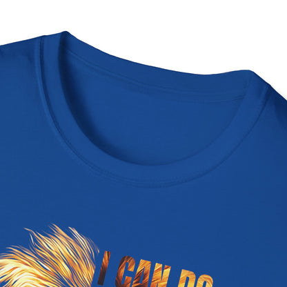 Faith-Inspired Lion T-Shirt, Christian Apparel, Inspirational Quote Shirt, Gifts for Believers, Motivational Tee