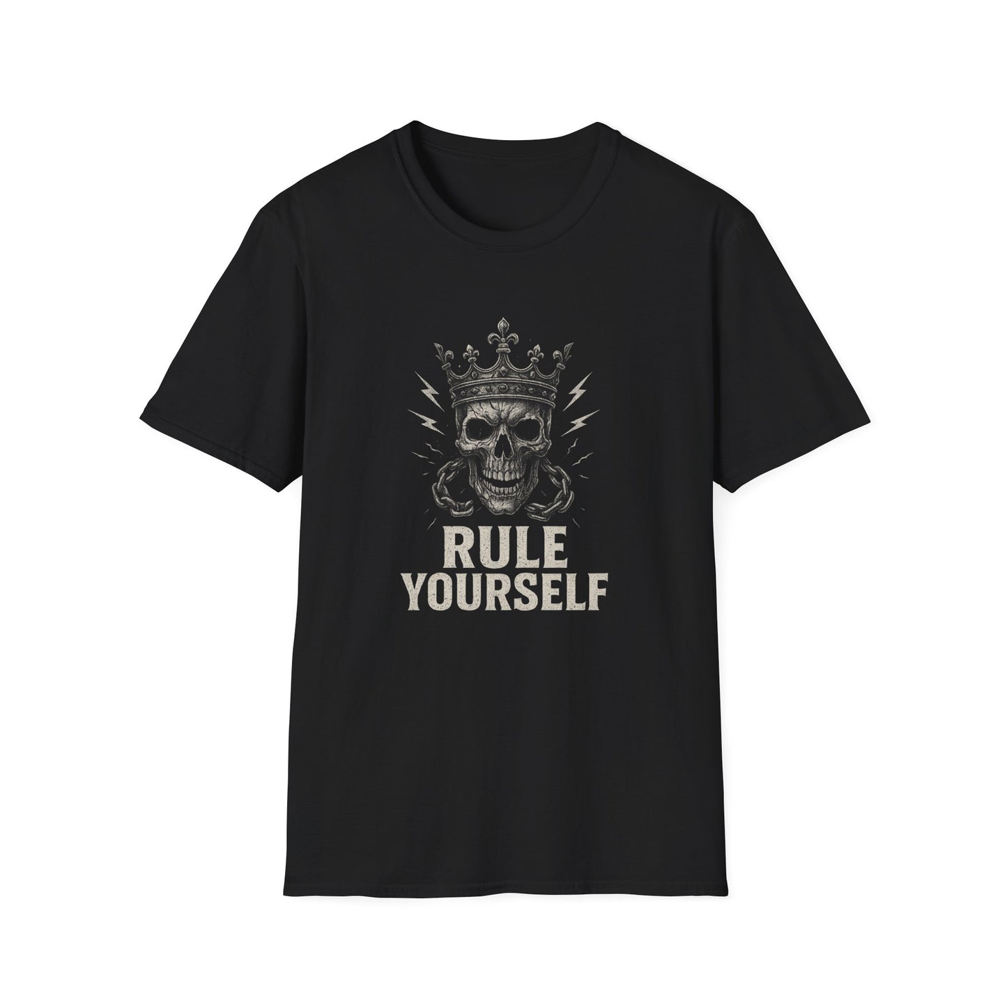 Skull Crown Unisex T-Shirt, Rule Yourself Apparel, Edgy Graphic Tee, Streetwear, Self-Empowerment Gift