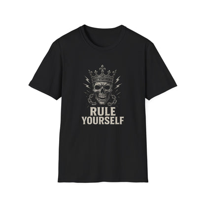 Skull Crown Unisex T-Shirt, Rule Yourself Apparel, Edgy Graphic Tee, Streetwear, Self-Empowerment Gift