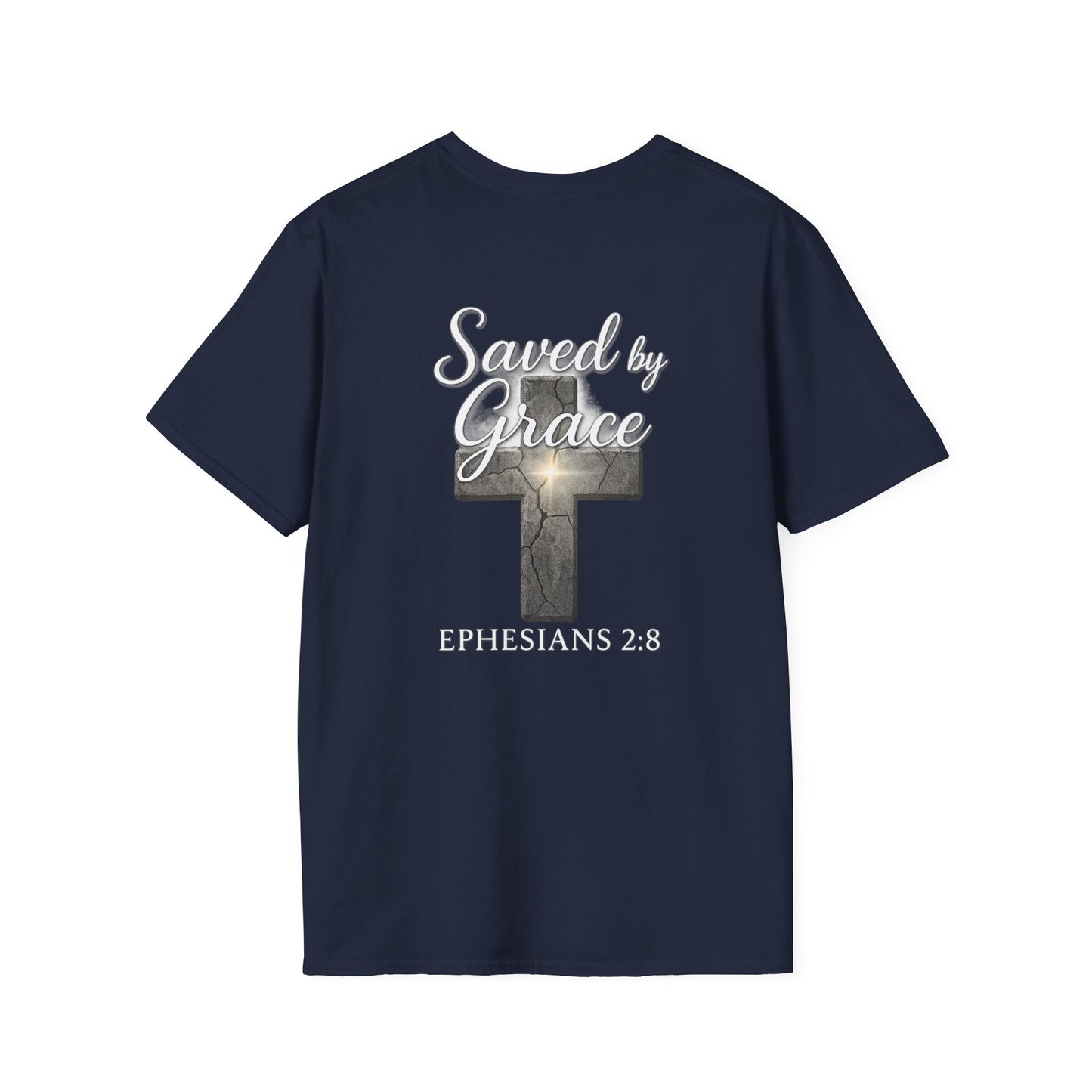 Christian Graphic Tee, Saved by Grace Shirt, Ephesians 2:8 T-Shirt, Unisex Faith Apparel, Inspirational Clothing