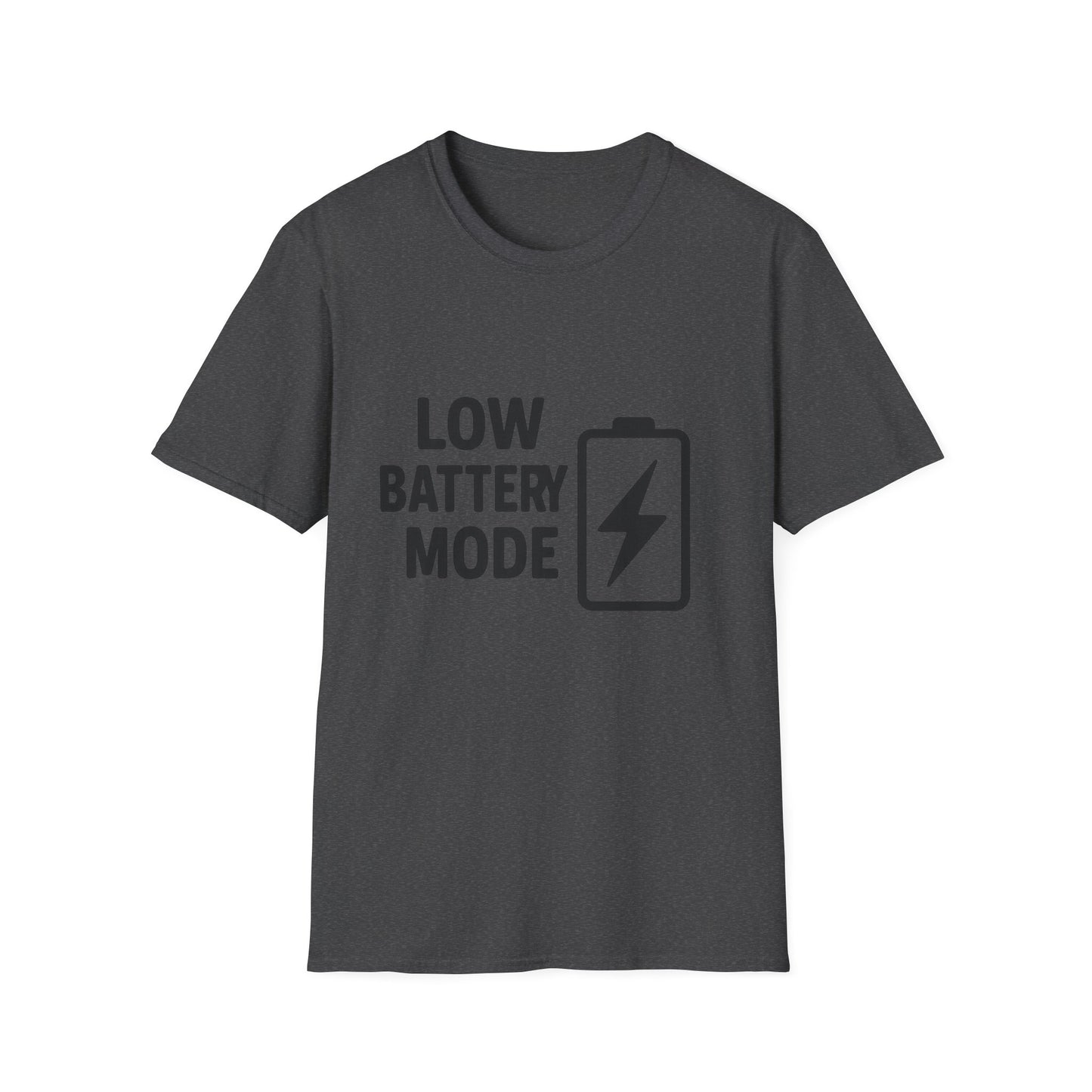 Low Battery Mode Unisex Softstyle T-Shirt, Gift for Tech Lovers, Casual Wear, Funny Tee, Great for Birthdays, Geek Culture