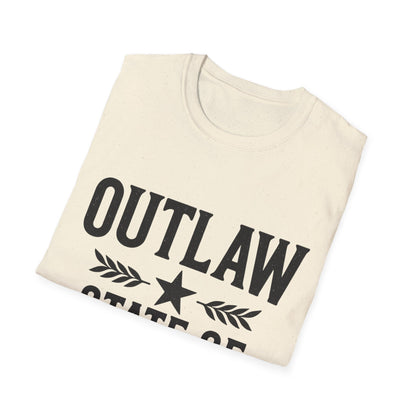 Unisex Outlaw State of Mind T-Shirt, Casual Tee, Gift for Rebels, Comfy Shirt, Festival Wear, Statement Apparel