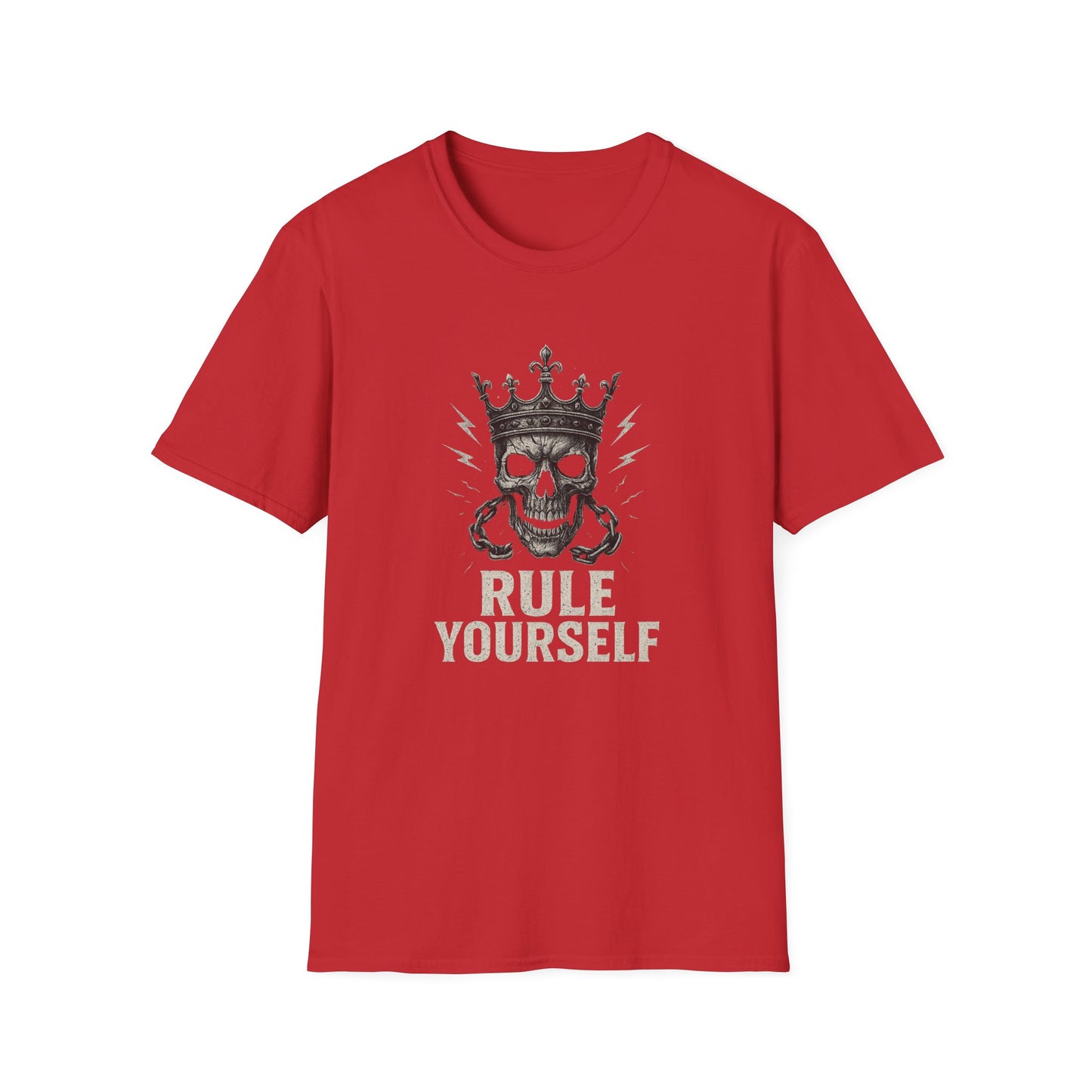 Skull Crown Unisex T-Shirt, Rule Yourself Apparel, Edgy Graphic Tee, Streetwear, Self-Empowerment Gift
