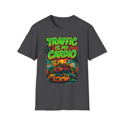 Traffic Is My Cardio T-Shirt, Fun Graphic Tee, Unisex Humor Shirt, Casual Wear, Gift for Drivers, Car Enthusiast Apparel