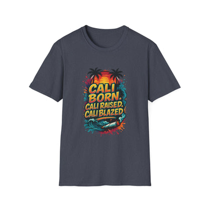 Cali Born Unisex Softstyle T-Shirt, California Pride Tee, Beach Vibes Shirt, Summer Casual Wear, Gift for Travel Lovers