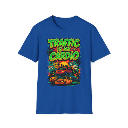 Traffic Is My Cardio T-Shirt, Fun Graphic Tee, Unisex Humor Shirt, Casual Wear, Gift for Drivers, Car Enthusiast Apparel