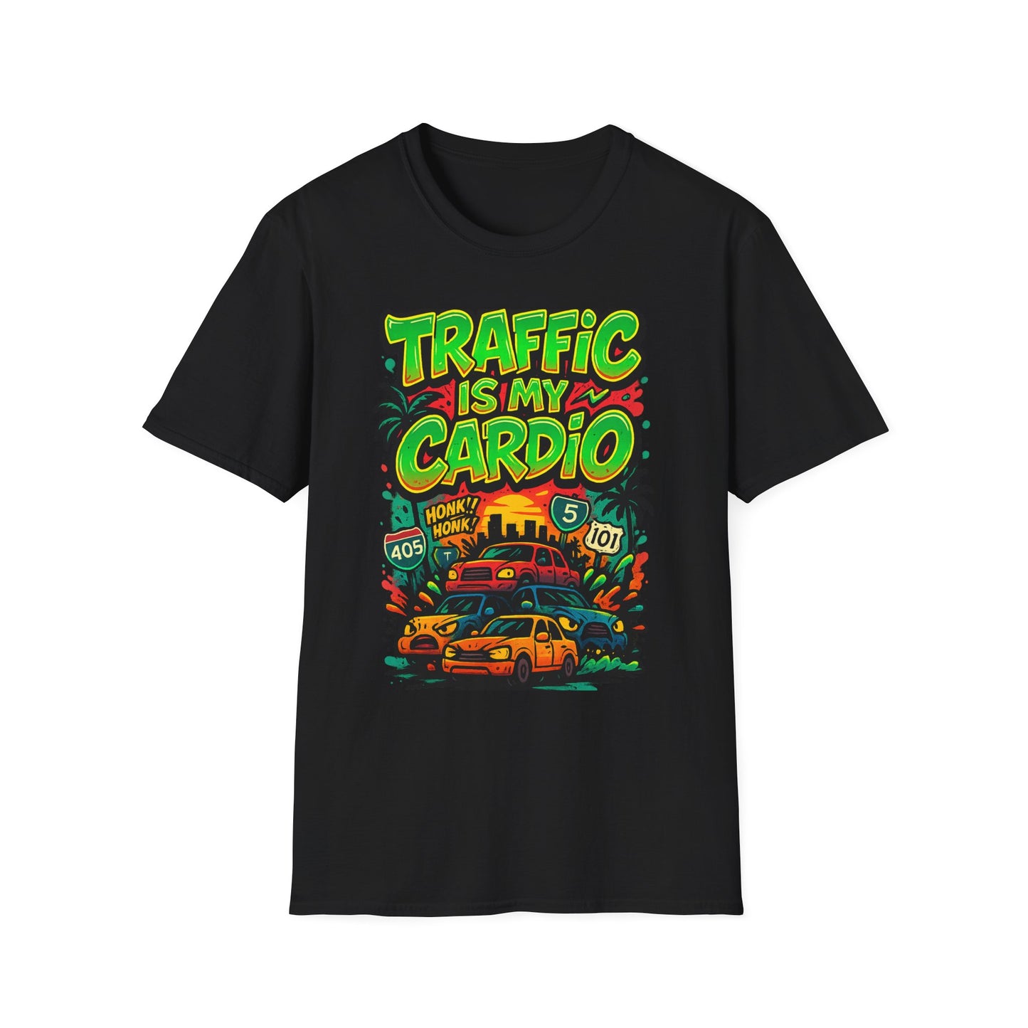 Traffic Is My Cardio T-Shirt, Fun Graphic Tee, Unisex Humor Shirt, Casual Wear, Gift for Drivers, Car Enthusiast Apparel