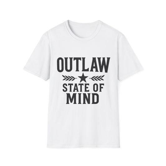 Unisex Outlaw State of Mind T-Shirt, Casual Tee, Gift for Rebels, Comfy Shirt, Festival Wear, Statement Apparel