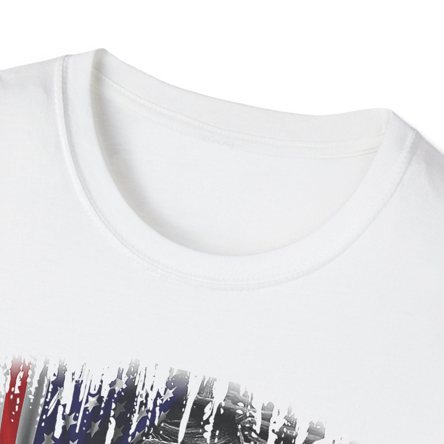 Patriotic Graphic T-Shirt - Unisex Softstyle Tee, Faith-Inspired Apparel, 4th of July, Memorial Day, Inspirational Gift