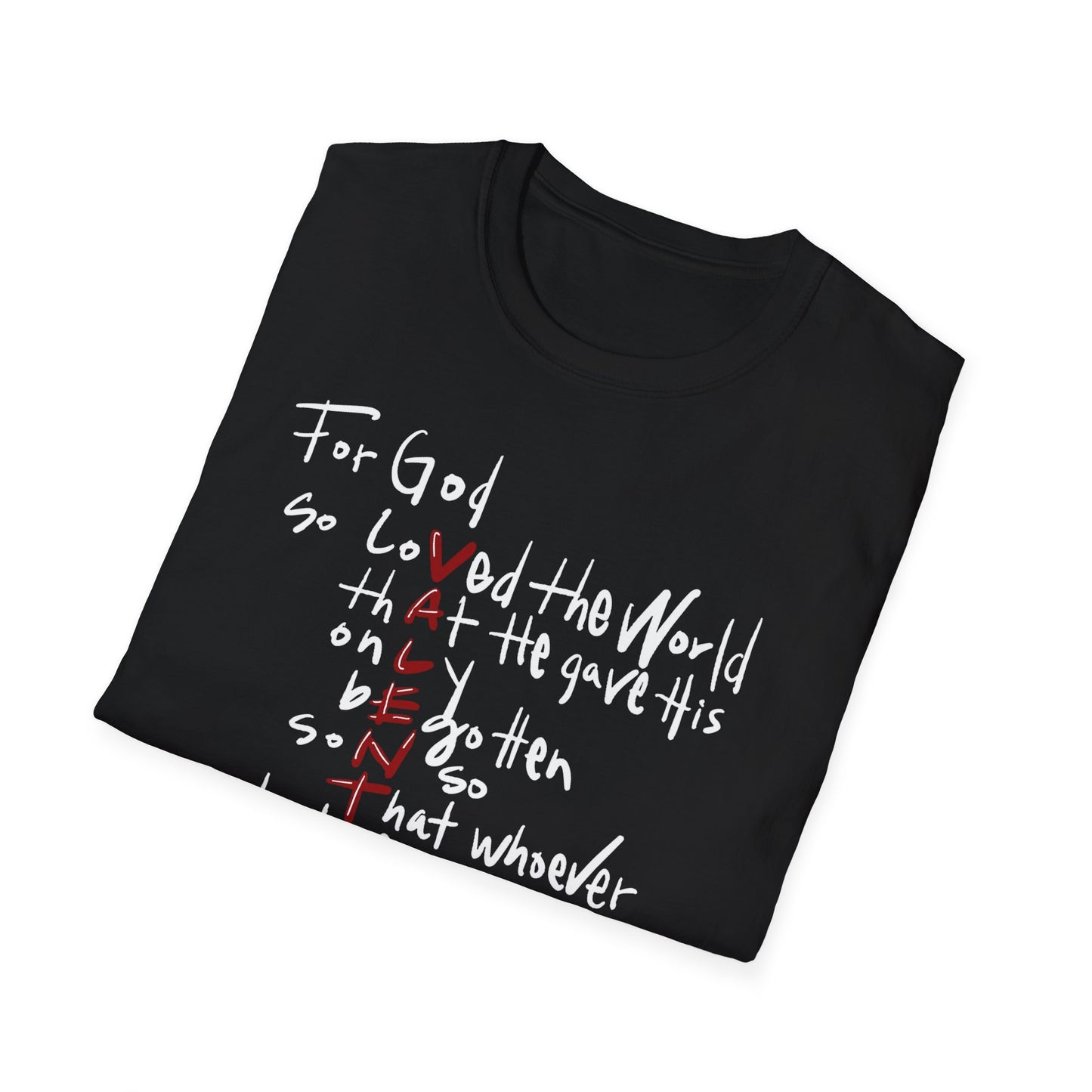 Faith-Inspired Unisex Softstyle T-Shirt - John 3:16 Love Graphic