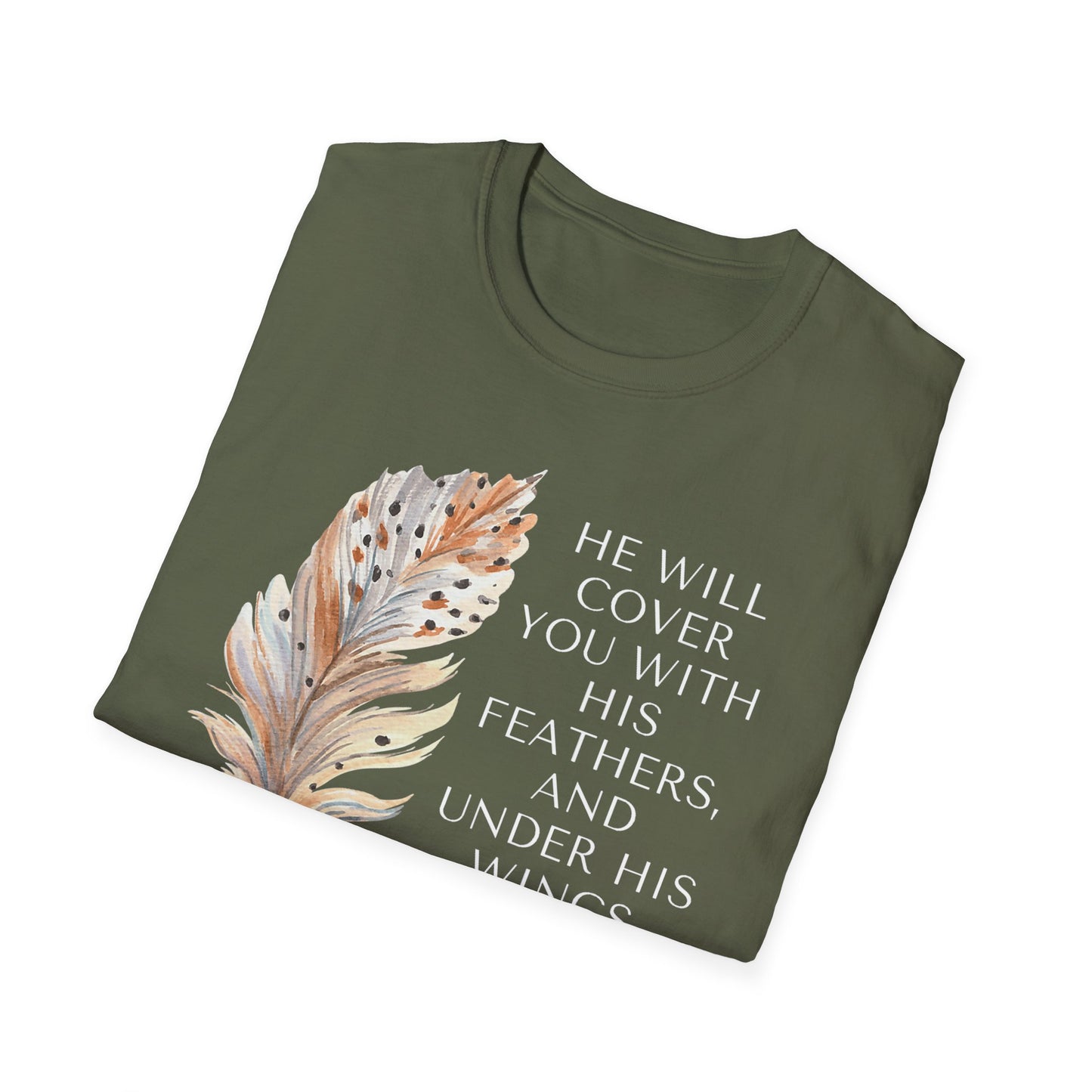 Faith-Inspired Unisex Softstyle T-Shirt – Psalm 91:4