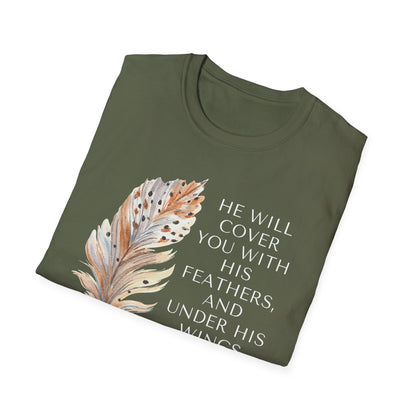 Faith-Inspired Unisex Softstyle T-Shirt – Psalm 91:4