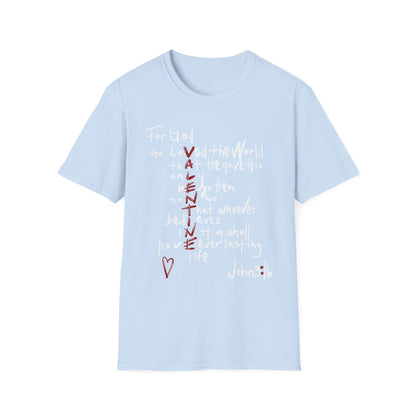 Faith-Inspired Unisex Softstyle T-Shirt - John 3:16 Love Graphic