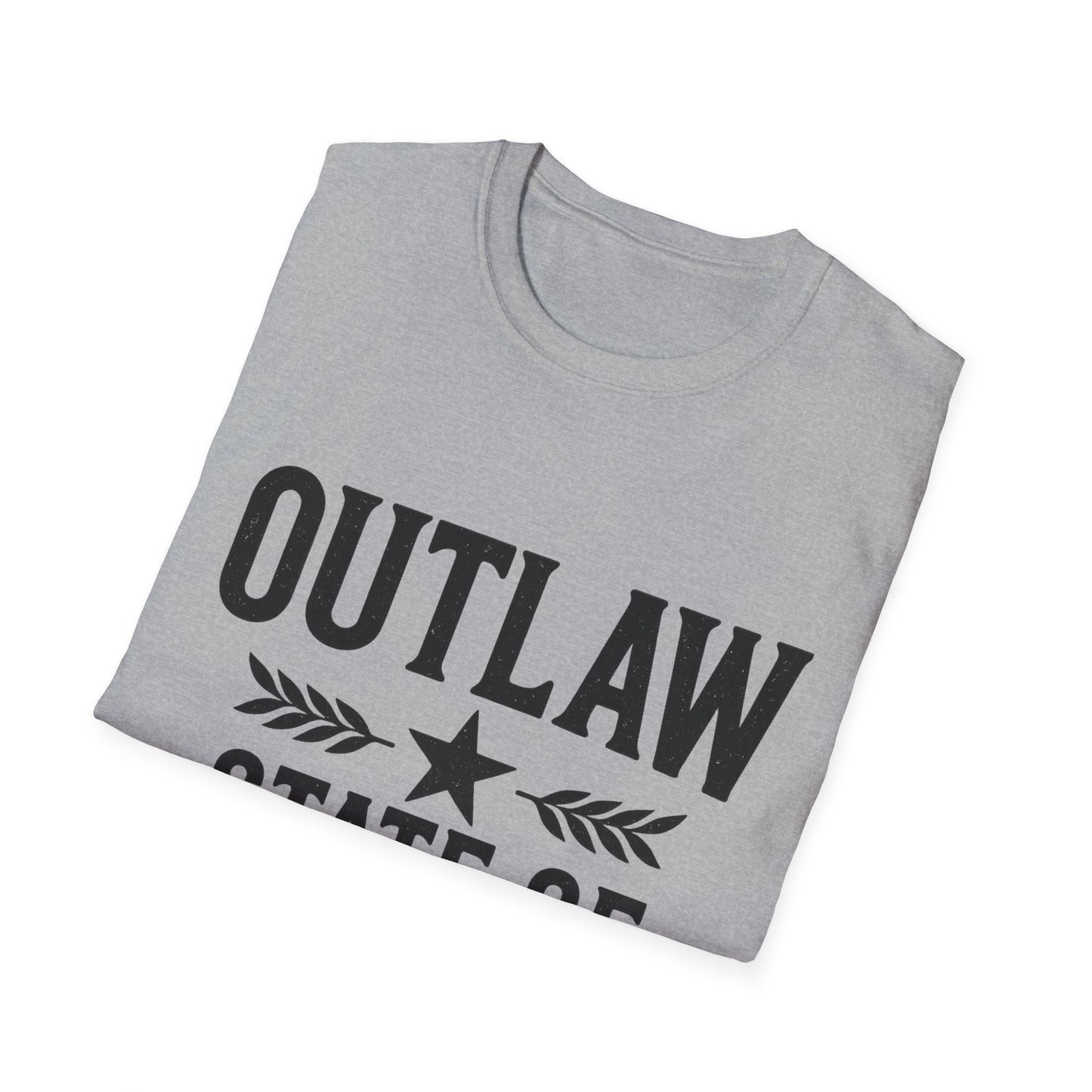 Unisex Outlaw State of Mind T-Shirt, Casual Tee, Gift for Rebels, Comfy Shirt, Festival Wear, Statement Apparel