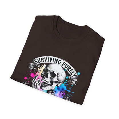 Surviving Purely Out of Spite T-Shirt | Inspirational Graphic Tee, Gift for Friends, Cool Casual Wear, Artistic Skull Design