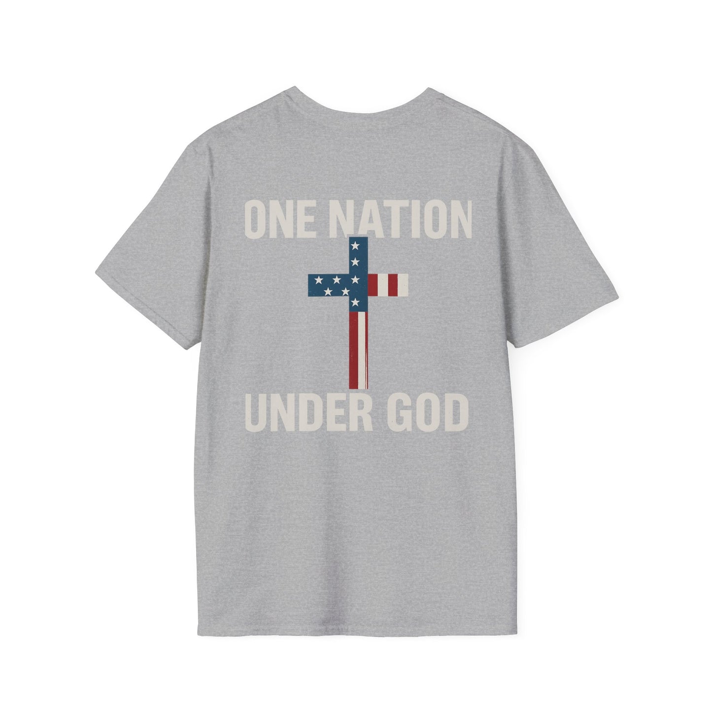 Patriotic Christian T-Shirt, One Nation Under God Tee, Unisex Graphic Top, Faith-Based Apparel, Independence Day Gift, Casual Wear