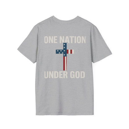 Patriotic Christian T-Shirt, One Nation Under God Tee, Unisex Graphic Top, Faith-Based Apparel, Independence Day Gift, Casual Wear