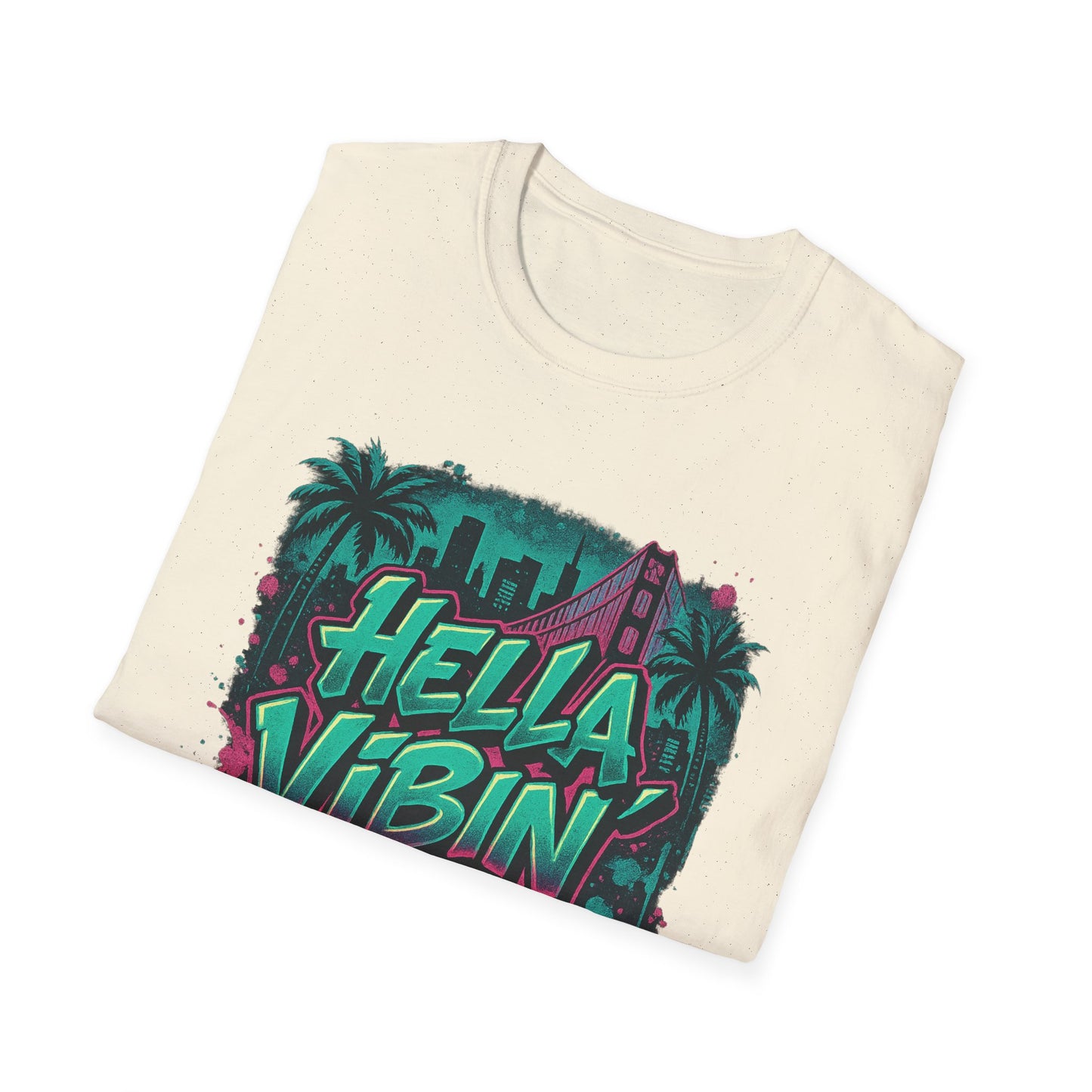 Hella Vibin' Unisex Softstyle T-Shirt, Summer Vibes, Festival Wear, Gift for Friends, Casual Lifestyle, Retro Design