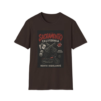 Sacramento Graphic Tee - Unisex Softstyle T-Shirt, California Apparel, Cool Casual Wear, Gift for Gamblers, Vintage Design